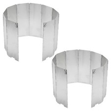 2pcs Camping Stove Windscreen Wind Shield 10 Panels Aluminium Alloy Folding Wind