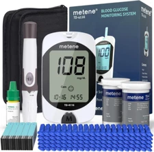 Metene TD-4116 Blood Glucose Monitor Kit, 100 Glucometer Strips, 100... 