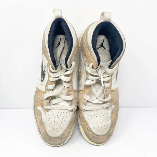 Nike Boys Air Jordan 1 Mid DA8007-100 Brown Basketball Shoes Sneakers Size 2.5Y - Picture 4 of 12