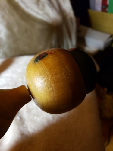 Pair of Antique Vintage Signed Japanese Kokeshi Wooden Dolls - Picture 8 of 18