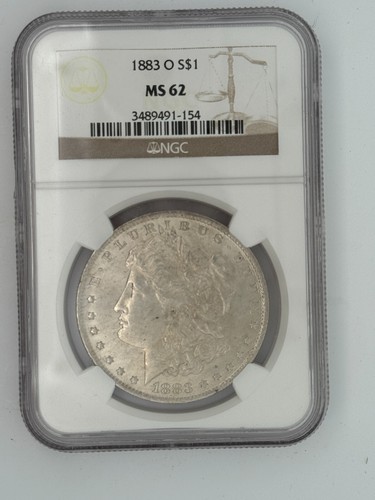 1883 O NGC MS62 Morgan Silver Dollar $1 US Mint Coin 1883-O MS-62 ME7442