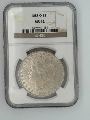 1883 O NGC MS62 Morgan Silver Dollar $1 US Mint Coin 1883-O MS-62 ME7442