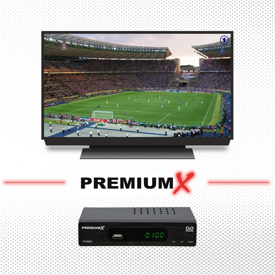 PremiumX FullHD Digitaler DVB-T2 terrestrischer TV Receiver USB SCART HDMI Kabel - Bild 2 von 4