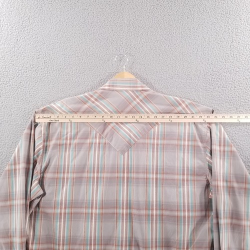 Stetson Hemd Herren 2XL kariert Perlen Druckknopf Western Rodeo Cowboy Country türkis - Bild 13 von 16