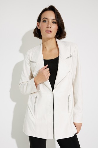 Joseph Ribkoff Off White Faux Suede Longline Jacket 231912 Size XS RRP £265.00 - Picture 2 of 9