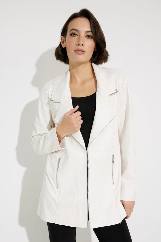 Joseph Ribkoff Off White Faux Suede Longline Jacket 231912 Size XS RRP £265.00 - Image 2 of 4