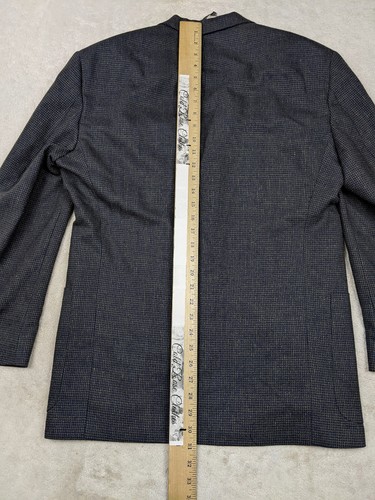 Vtg Union USA Perry Ellis Marshall Fields Men 42S Blue Graph Check Blazer Jacket - Picture 8 of 13