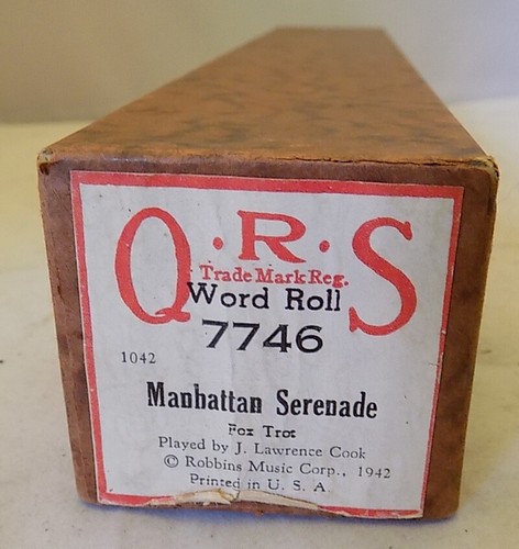 MANHATTAN SERENADE #7746 QRS PLAYER PIANO WORD ROLL Fox Trot - Picture 1 of 2