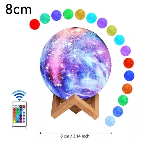 3D Printing Moon Galaxy Lamp Moonlight LED Night Light Touch Color Changing RGB - Picture 13 of 15