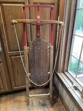 Vintage Restored 57 Wood /metal Snow Sled -nice