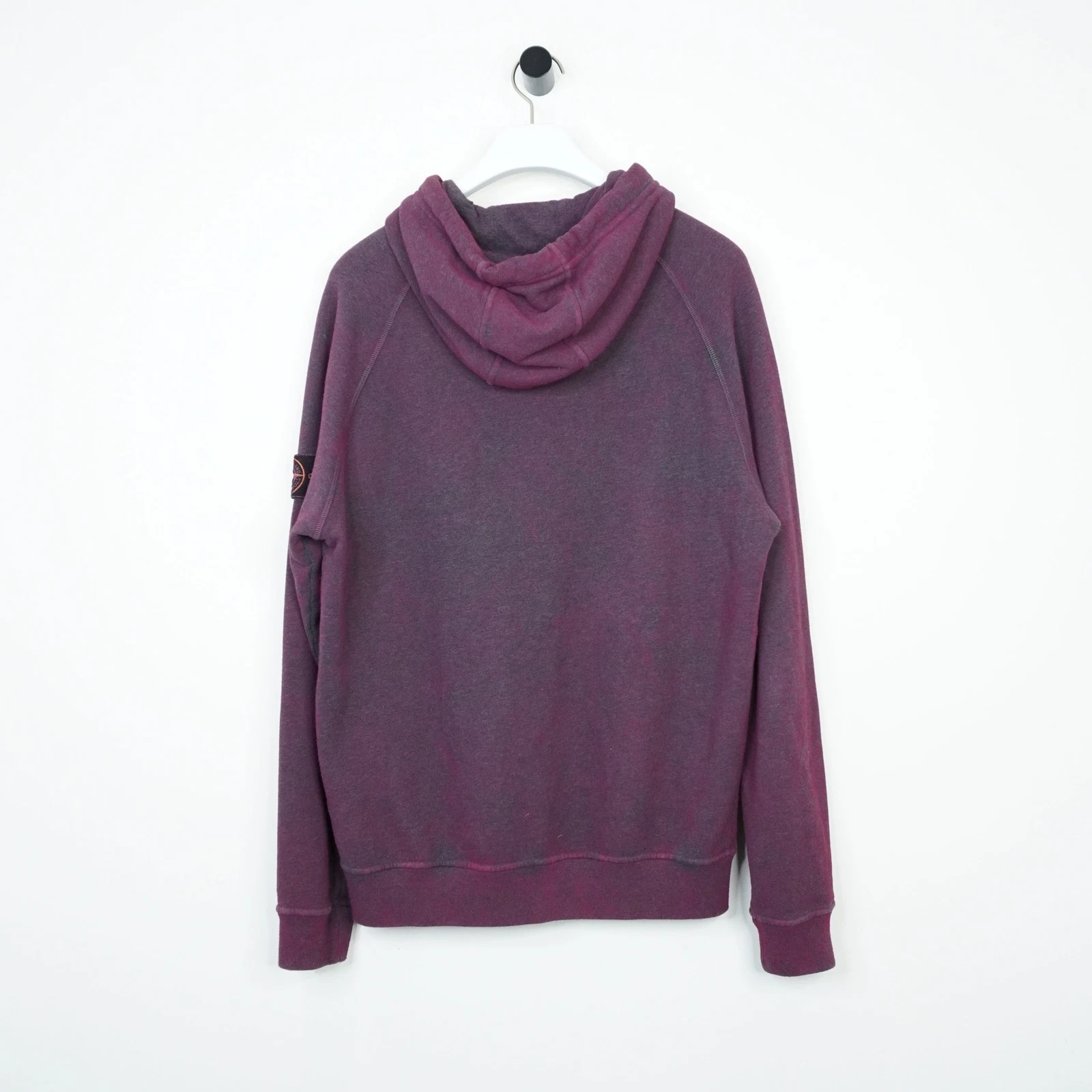 Felpa con cappuccio Stone Island colore trattamento polvere rossa Medium