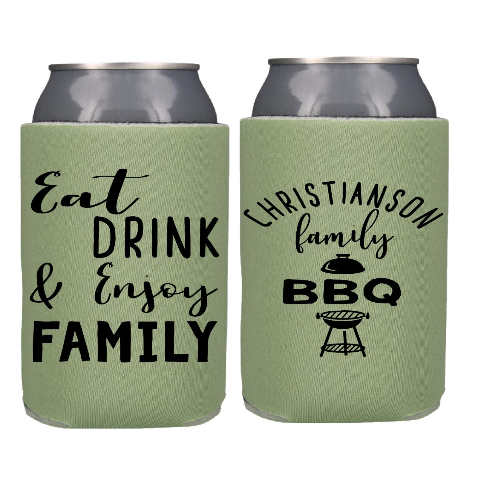 Family Reunion Can Cooler Party Favor Koozies Eat Drink and Enjoy Family