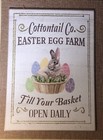 New! "Cottontail Co EASTER Egg Farm" Wood Sign Bunny Rabbit DECOR Basket SPRING