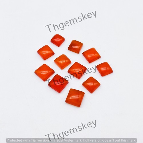 Natural Carnelian Square Cabochon Loose Calibrated Gemstone 3mm-15mm - Picture 2 of 6