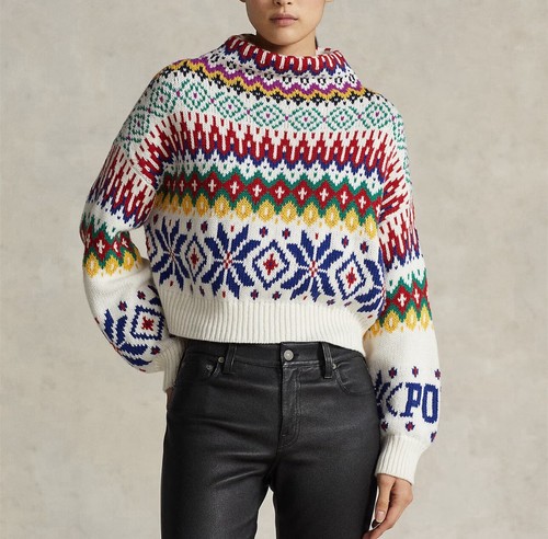 Polo Ralph Lauren Logo Mockneck Wool-Blend Sweater Women’s Sz XXL Boxy - Picture 13 of 14