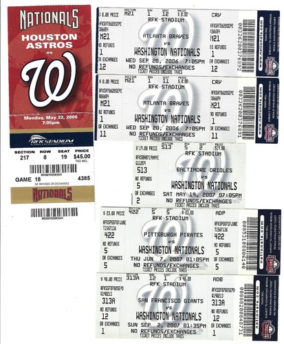 WASHINGTON NATIONALS ~ Lot of 2006-2009 Tickets ~ Ryan Zimmerman +++ - Picture 1 of 3