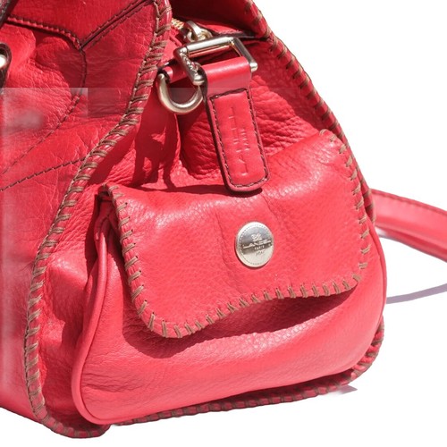 Sac Polochon LANCEL en cuir rouge décor Surpiqûres 45 cm - Picture 4 of 10