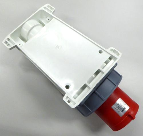 125 Amp Appliance Inlet Socket 4 Pin 3 Phase Red 125A 415V AC 3P+E IP67 ESR - Picture 7 of 9