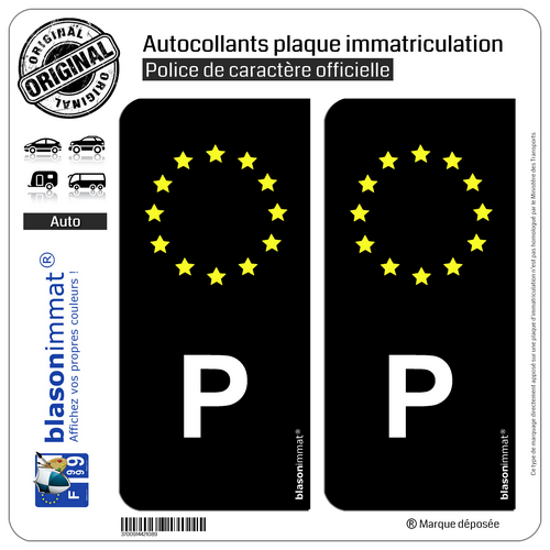 2 Aufkleber Sticker Nummernschild P Portugal - Europäische Kennung - Bild 9 von 9