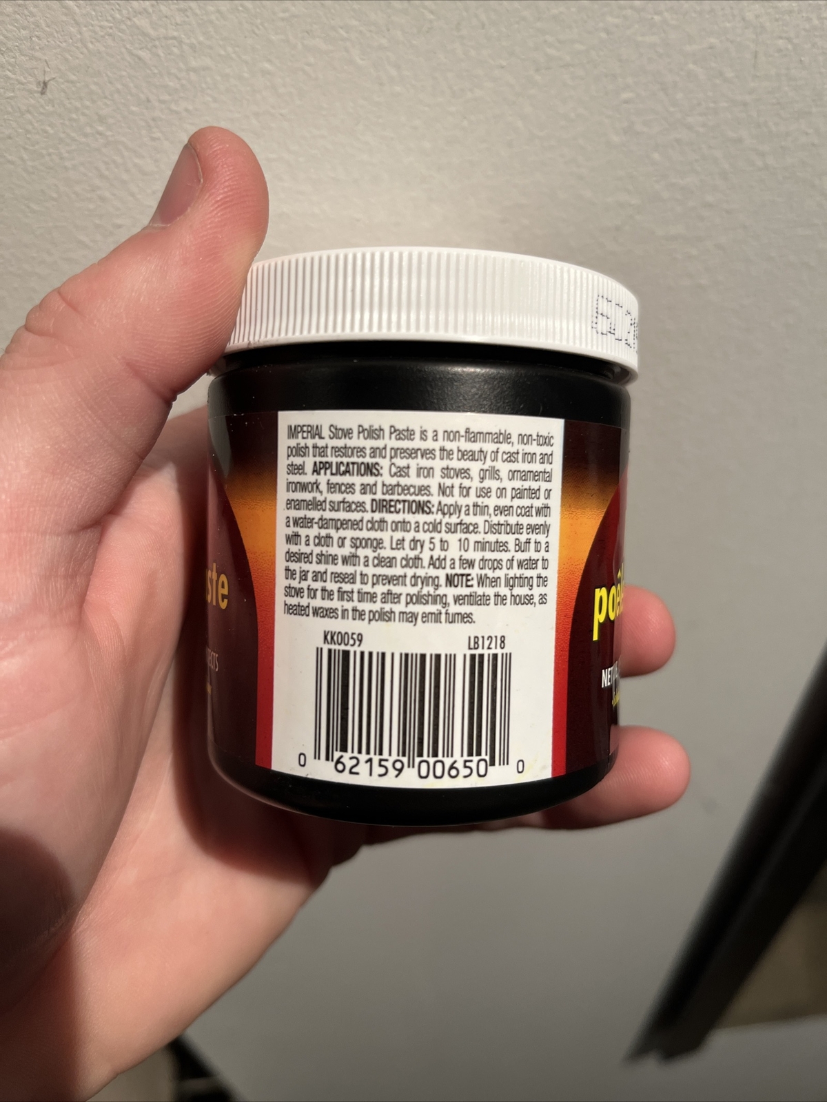 IMPERIAL BLACK STOVE POLISH PASTE 6 OZ KK0059 CLEANS RESTORES PROTECTS