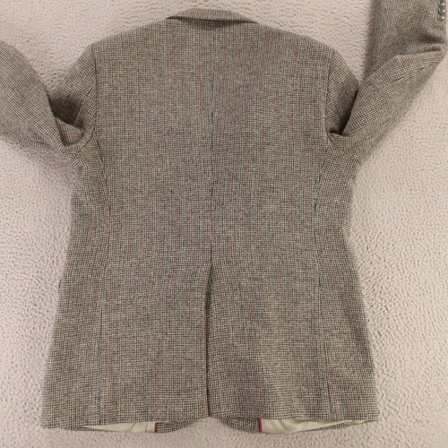 VINTAGE Tweed Jacket M Gray Multicolor Houndstooth Check Wool Blazer USA 42R - Picture 11 of 18
