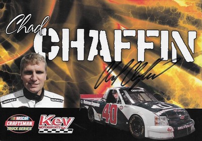 SIGNED 2008 CHAD CHAFFIN ''KEY MOTORSPORTS'' #40 NASCAR CRAFTSMAN TRUCK POSTCARD