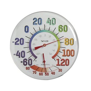 Taylor Metal Wall Indoor Outdoor Thermometer and Hygrometer Easy to MULTI