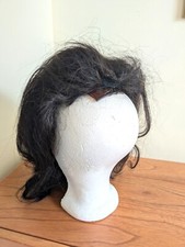 Vintage Mid Century Human Hair Wig from 1950s or 1960s Dark Brown Styled
