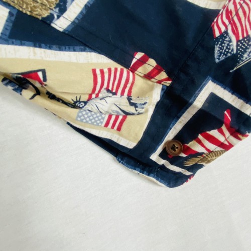 American Flag Cotton Traders Sport Button Up Eagle Shirt XXL 4th of July Liberty - Picture 4 of 12