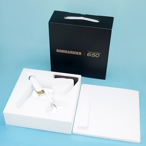 1:100 Scale Bombardier Challenger 650 Corporate Aircraft Jet Model 21cm In Stock - Picture 6 of 6