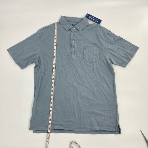 Neu mit Etikett Over Under Saltwash Salt Life kurzärmliges Polo 100 % Baumwolle adrett grau L - Bild 3 von 9