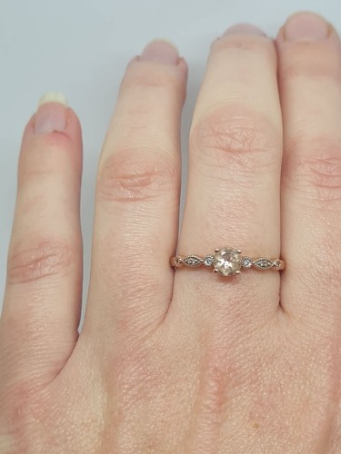9ct Rose Gold Morganite And Diamond Ring - Picture 5 of 10