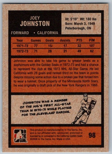 2009-10 ITG 1972 THE YEAR IN HOCKEY –PICK YOUR PLAYERS OR FINISH YOUR SET - Picture 203 of 406