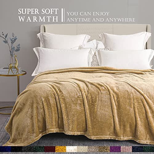 Plüsch Fuzzy Fleece Bettdecke Queen Size, super weich, flauschig 90X90 IN braun - Bild 4 von 6