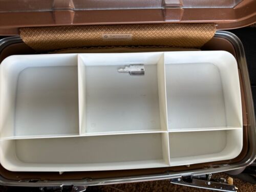 Vintage Brown Samsonite Concord Train Case With Key,Tray - Picture 4 of 9