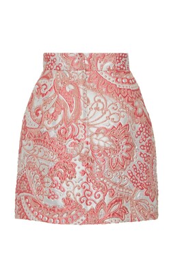 ミニスカート DOLCE GABBANA Women Mini Skirts F4CJGTFU2L8F0473 PINK Dolce & Gabbana Pink Metallic Jacquard Brocade Mini Skirt