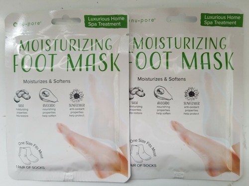 2 Pair Moisturizing Socks Foot Spa Home Treatment Aloe Skin Moisture Dry Feet !! - Picture 1 of 3