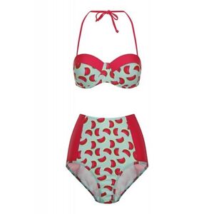Donna Vita Alta Stile Retrò Anni/'40 Anguria Reggiseno a Balconcino Imbottito Bikini costume da bagno