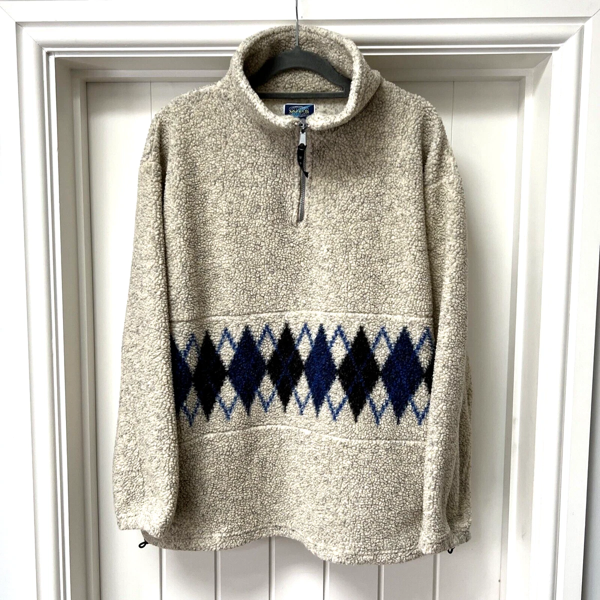 Argyle mens half zip fleece clearance