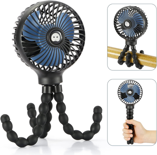 Mini Handheld Personal Portable Fan, Baby Stroller Fan, Car Seat Fan, USB or Bat - Picture 9 of 12