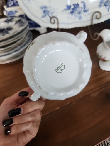STUNNING JOHANN HAVILAND TRADITIONS FINE CHINA MOSS ROSE CREAMER & SUGAR - Picture 9 of 10