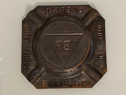 Automobilia Automobil Aschenbecher Metall Werbung Öl Energol BP - Bild 3 von 3