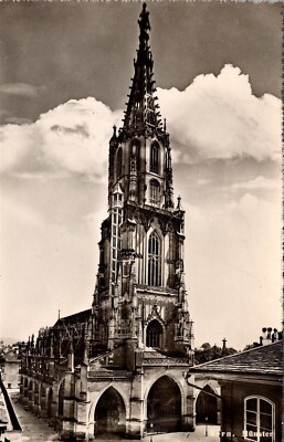 RPPC Bern Minster Cathedral Berner Munster Vtg Photo Postcard View Switzerland