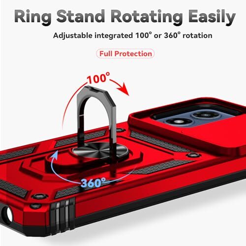for Motorola Moto G Play 2024 Case with HD Screen Protector & Slide Camera Red - Picture 3 of 8