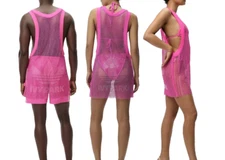 adidas IVY PARK Crystal Mesh Tank Top Beyonce Tour Barbie Pink Oversized Medium