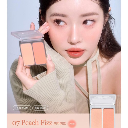Juego de 2 pinceles dobles para mejillas + mejillas 8 colores colorete doble coral rosa desnudo Corea - Imagen 28 de 30