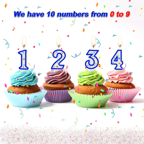 10 Pieces Birthday Number Candles Polka Dot Colorful 0-9 Cake Candles for Birthd - Picture 4 of 6