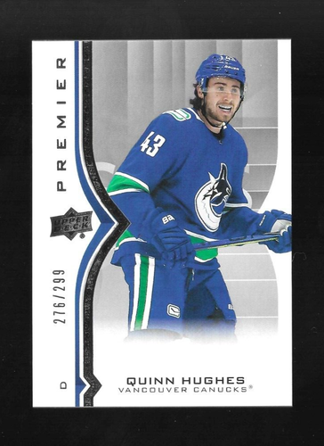 2020-21 UPPER DECK UD PREMIER QUINN HUGHES #3 BASE CARD ONLY 299 MADE - Picture 1 of 2