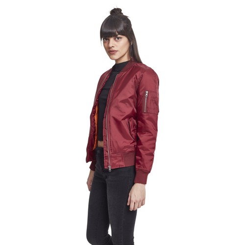 Urban Classics Ladies Basic Bomber Jacket with Pocket on the Sleeve Classic - Picture 41 of 44