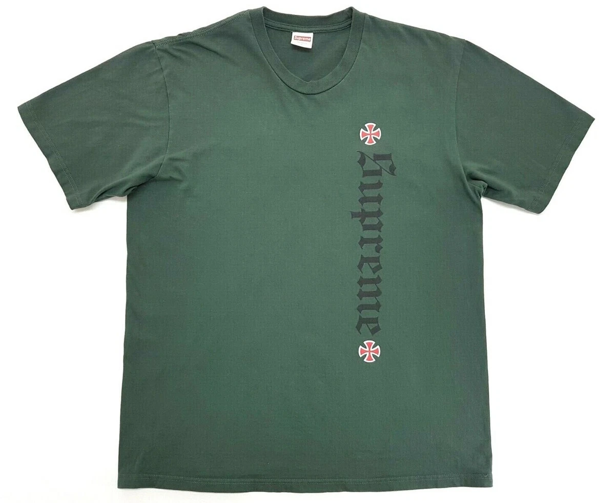 Supreme Independent Old English Tee Olive Green Size L FW17 T-Shirt